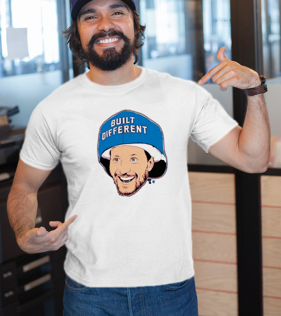 Gabriel Landeskog Built Different Blue Helmet Illustration T-Shirt