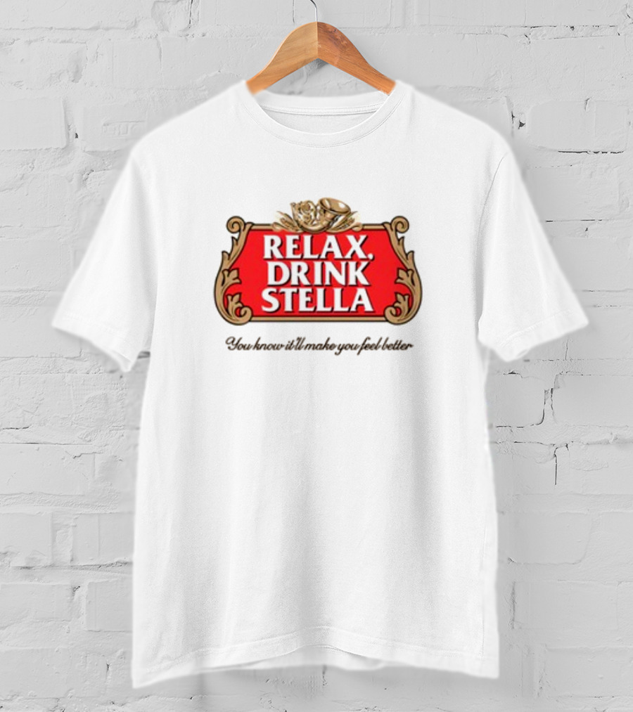Houseofharry Relax Drink Stella Belgian Beer Inspired Crest T-Shirt