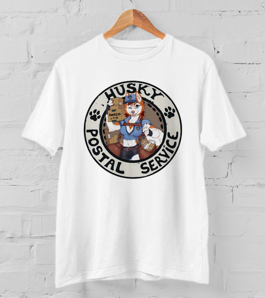 Husky Postal Service Amazoo Paw Print Circle T-Shirt