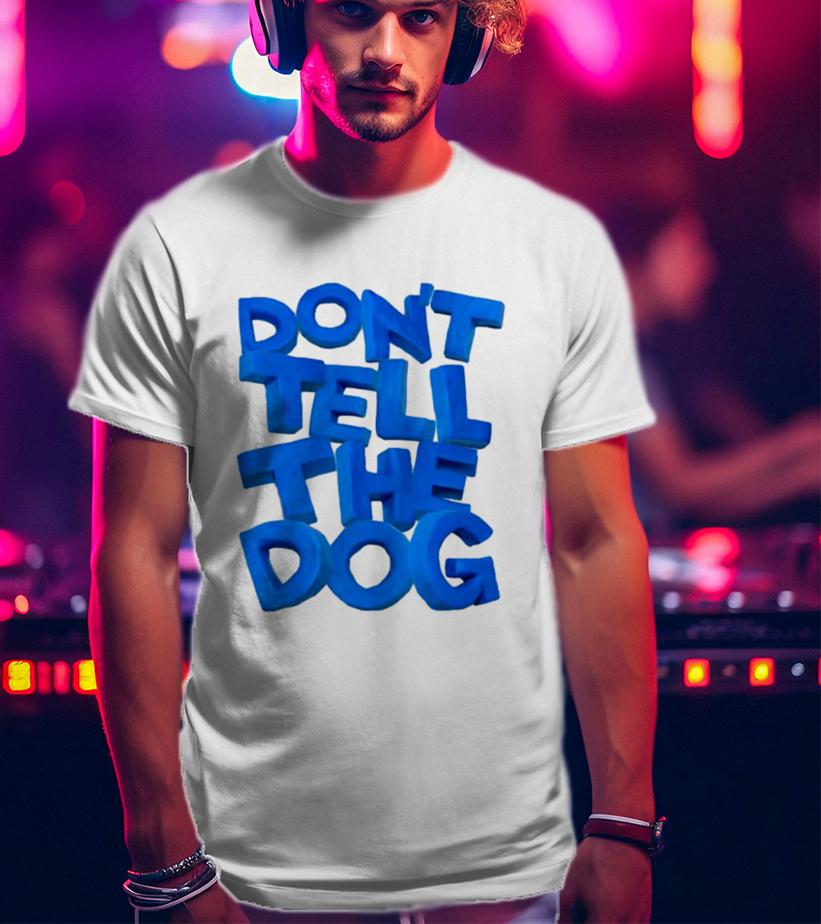 James Marriott Don't Tell The Dog Blue Text White Album T-Shirt