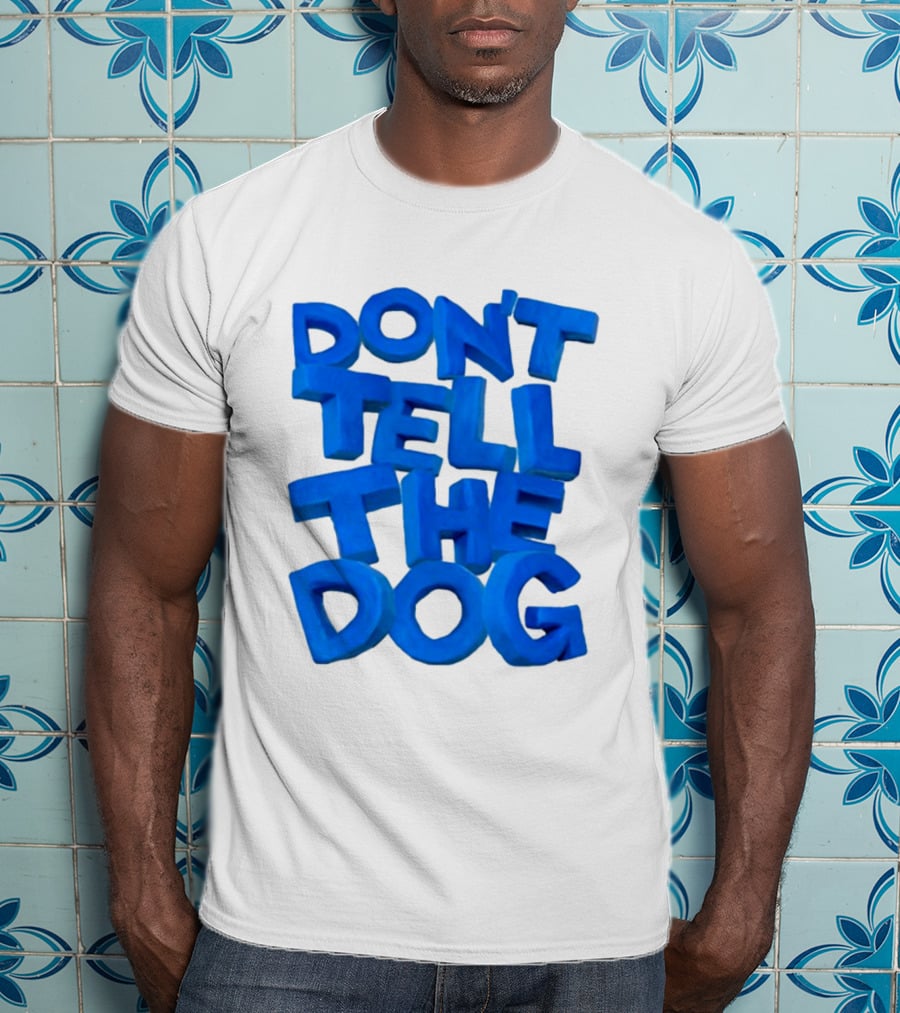 James Marriott Don't Tell The Dog Blue Text White Album T-Shirt