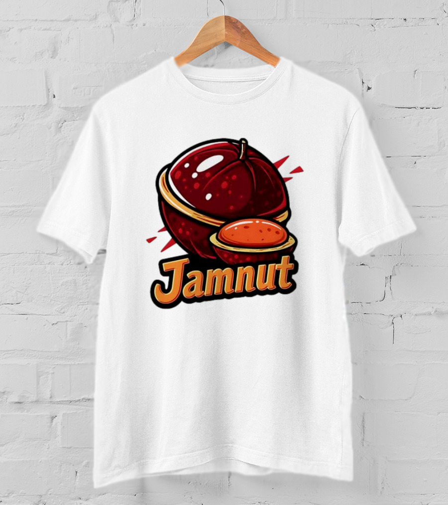 Jamnut Bold Fruit Style Text And Iconic Split Shell Nut T-Shirt