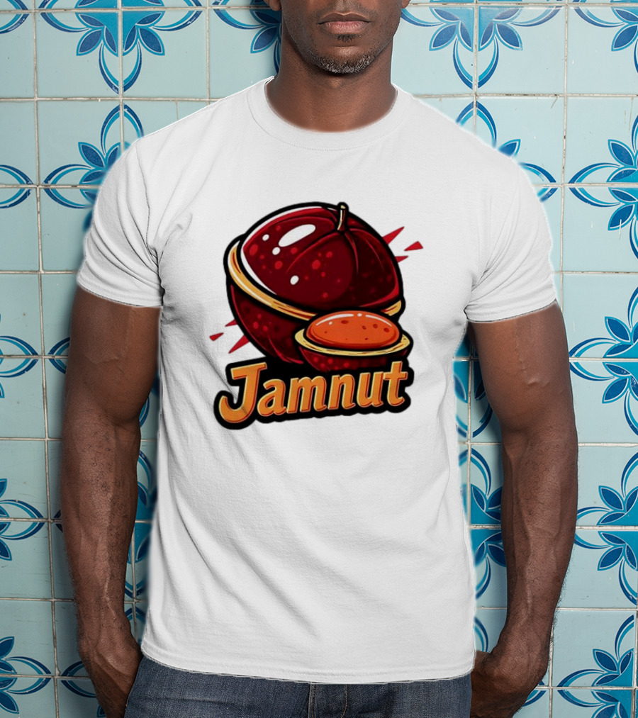 Jamnut Bold Fruit Style Text And Iconic Split Shell Nut T-Shirt