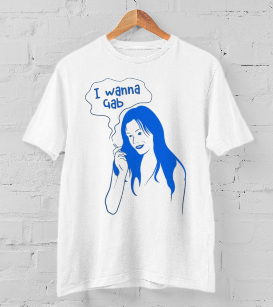 I Wanna Gab Cigarettes Blue Smoking Graphic T-Shirt