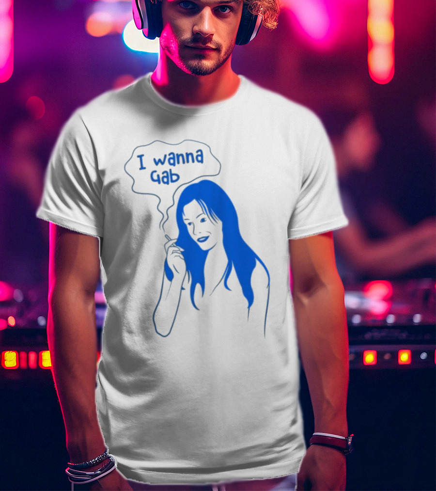 I Wanna Gab Cigarettes Blue Smoking Graphic T-Shirt