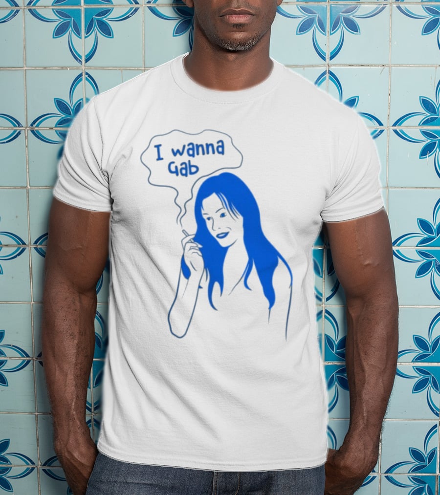 I Wanna Gab Cigarettes Blue Smoking Graphic T-Shirt