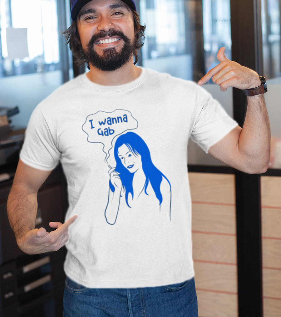 I Wanna Gab Cigarettes Blue Smoking Graphic T-Shirt