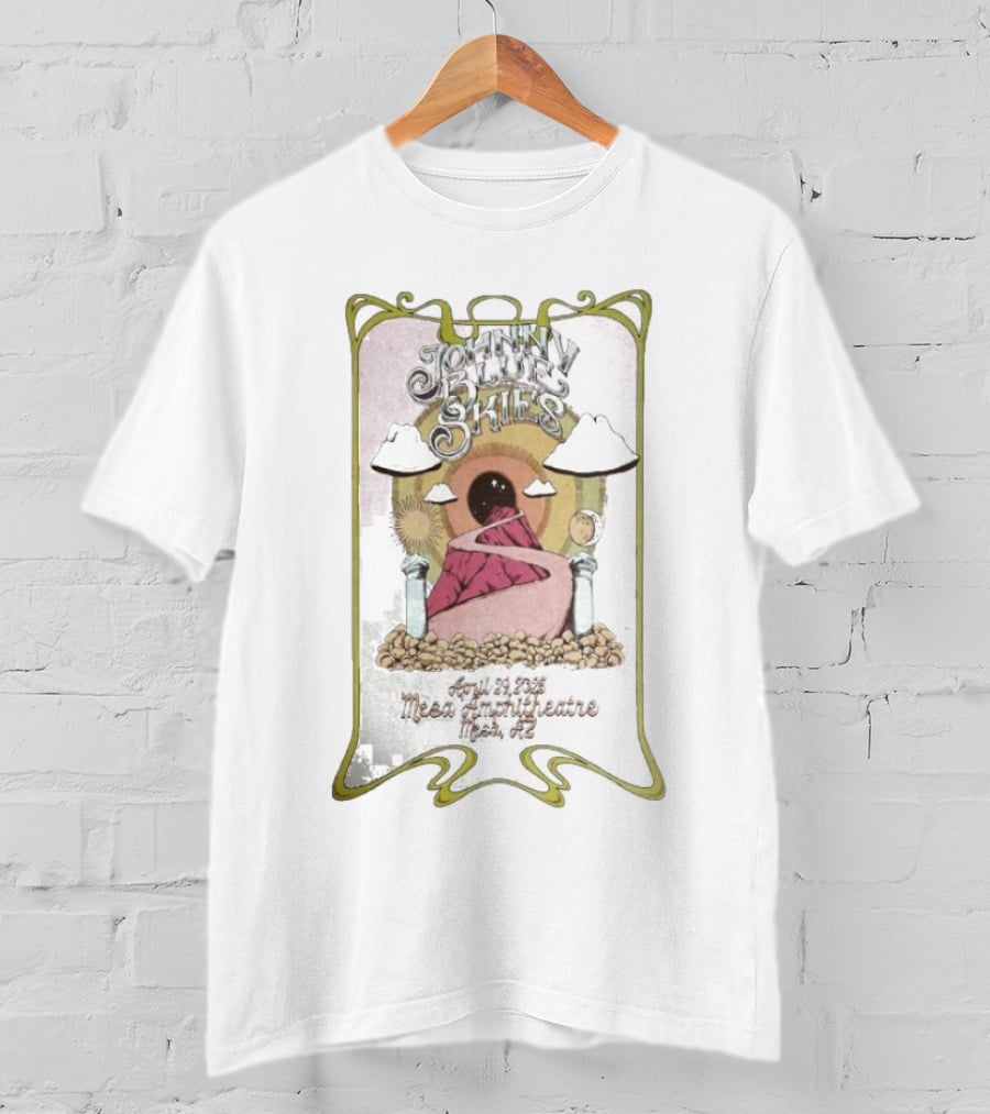 Johnny Blue Skies April 29 2025 Mesa Amphitheatre Mesa AZ Artwork T-Shirt