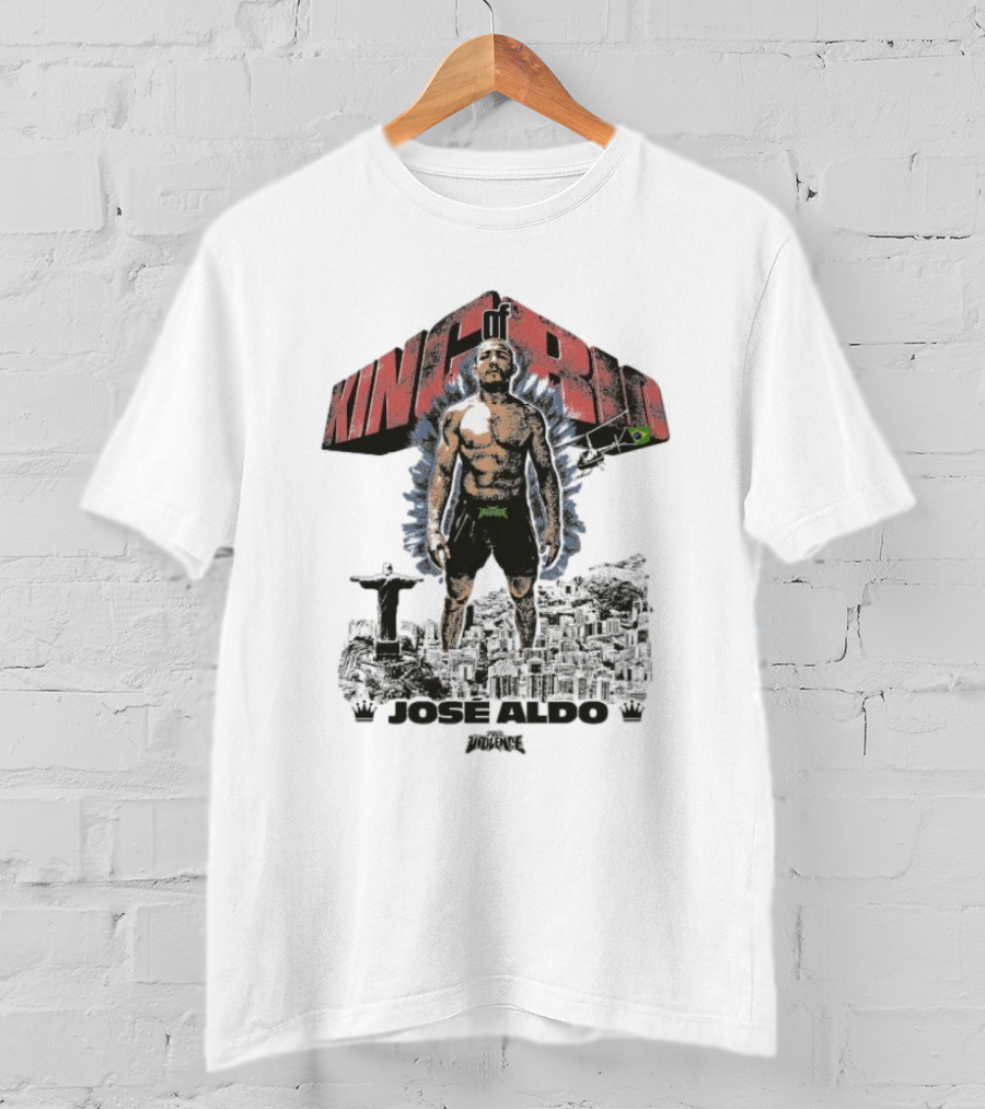 Jose Aldo King Of Rio Full Violence Fighter Statue Cityscape T-Shirt