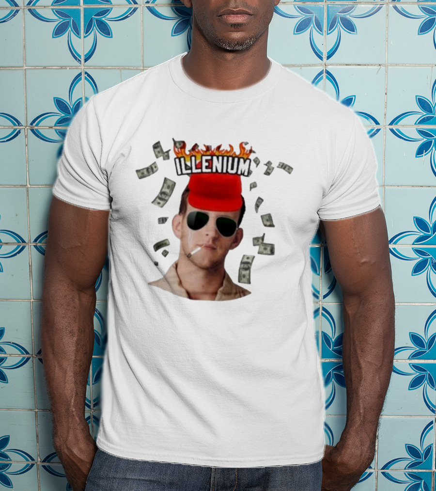 Illenium Flaming Cap Smoking Dollar Bills 2025 T-Shirt