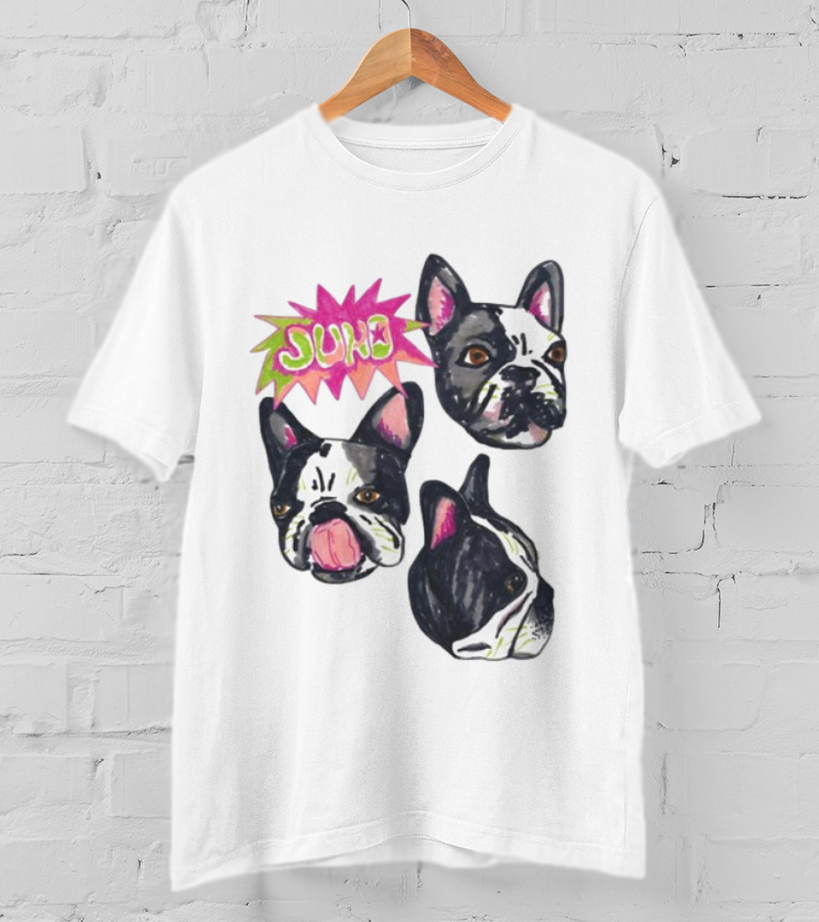 Kel Lauren Remi Wolf Juno Dog Faces Colorful Design T-Shirt