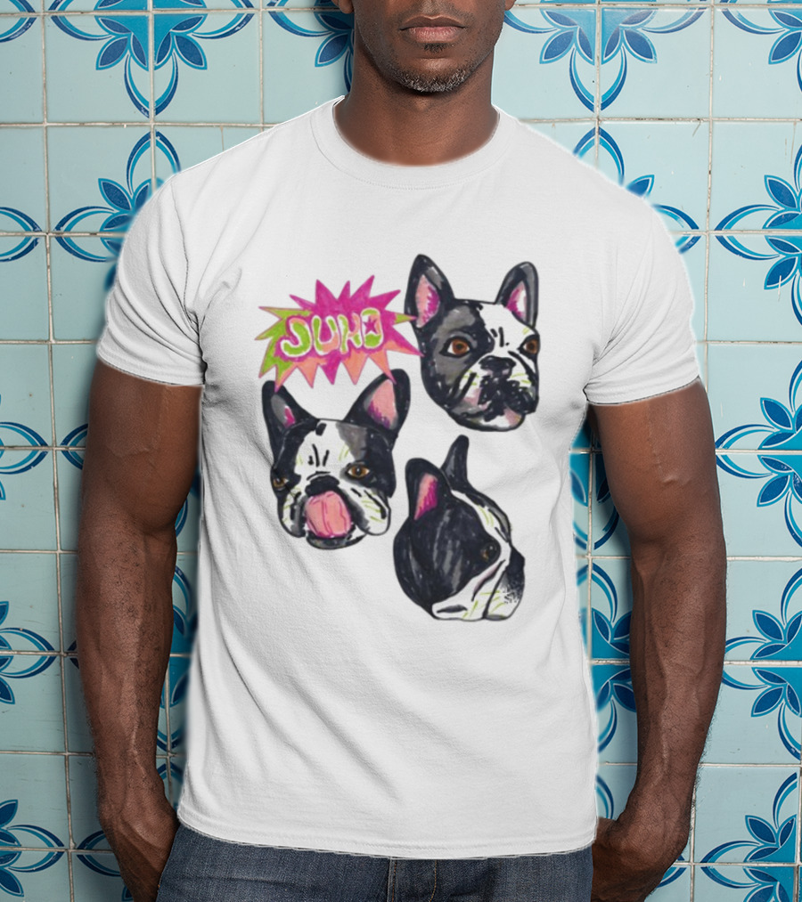 Kel Lauren Remi Wolf Juno Dog Faces Colorful Design T-Shirt