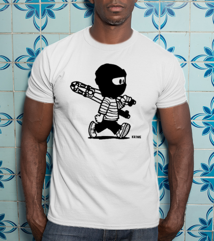 Krime Calvin Graffiti Comic Style Mischief Artwork T-Shirt