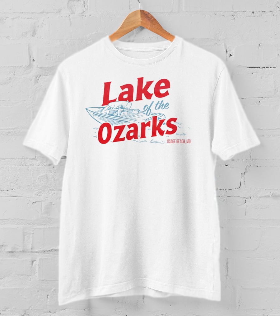 Lake Of The Ozarks Osage Beach MO Retro Boat Illustration T-Shirt