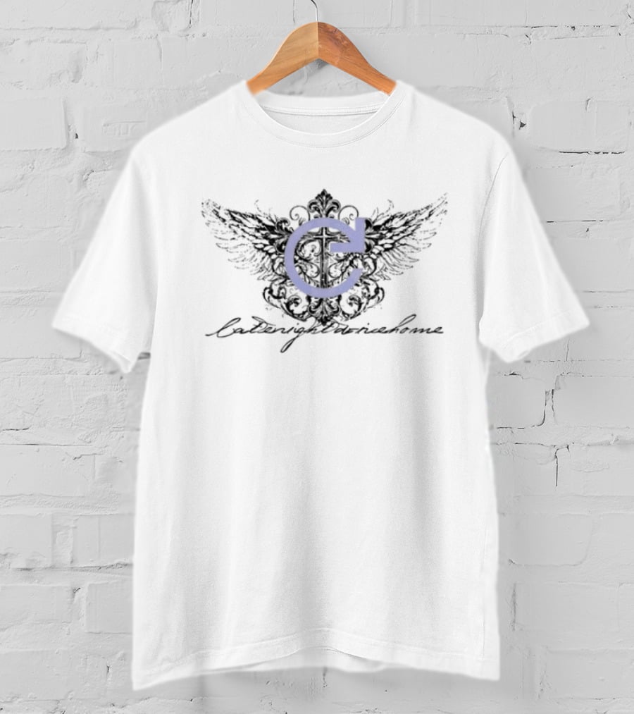 Latenightdrivehome Winged Arrow Blue Circular Arrow Emblem T-Shirt