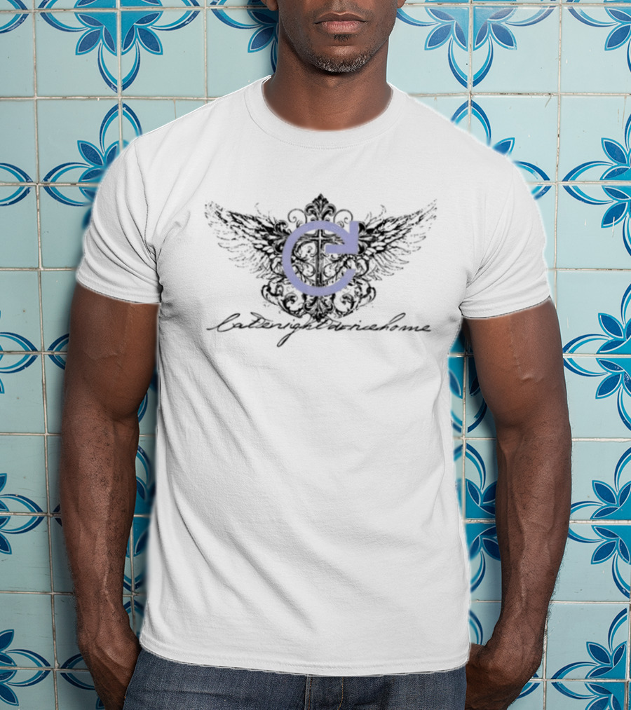 Latenightdrivehome Winged Arrow Blue Circular Arrow Emblem T-Shirt