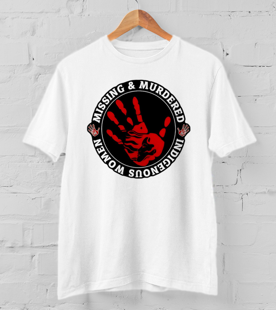 Missing Murdered Indigenous Women Red Handprint Symbol T-Shirt