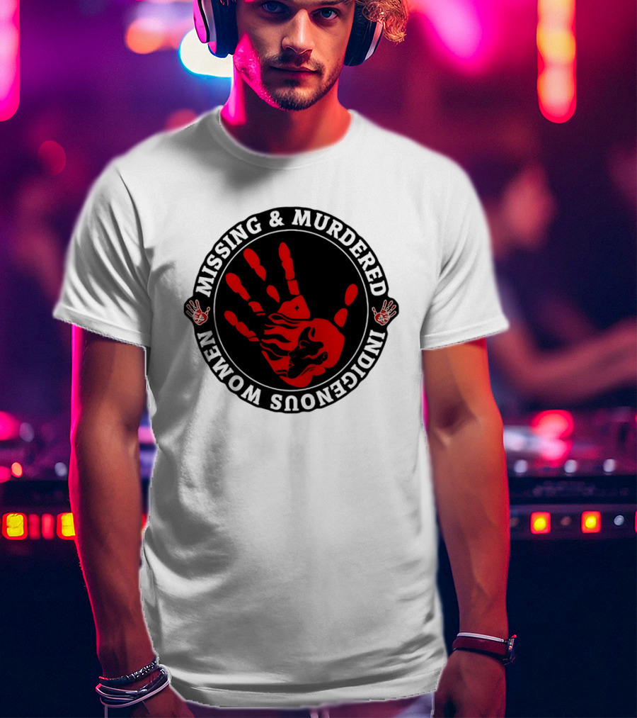 Missing Murdered Indigenous Women Red Handprint Symbol T-Shirt