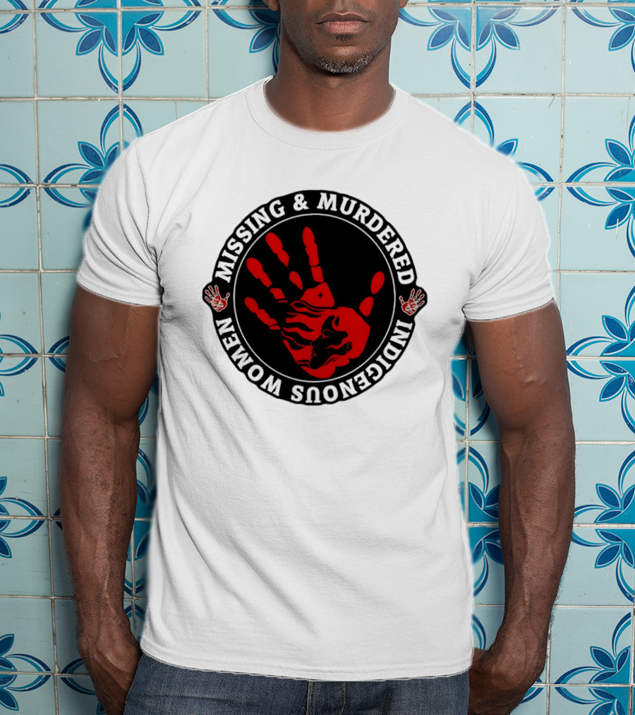 Missing Murdered Indigenous Women Red Handprint Symbol T-Shirt