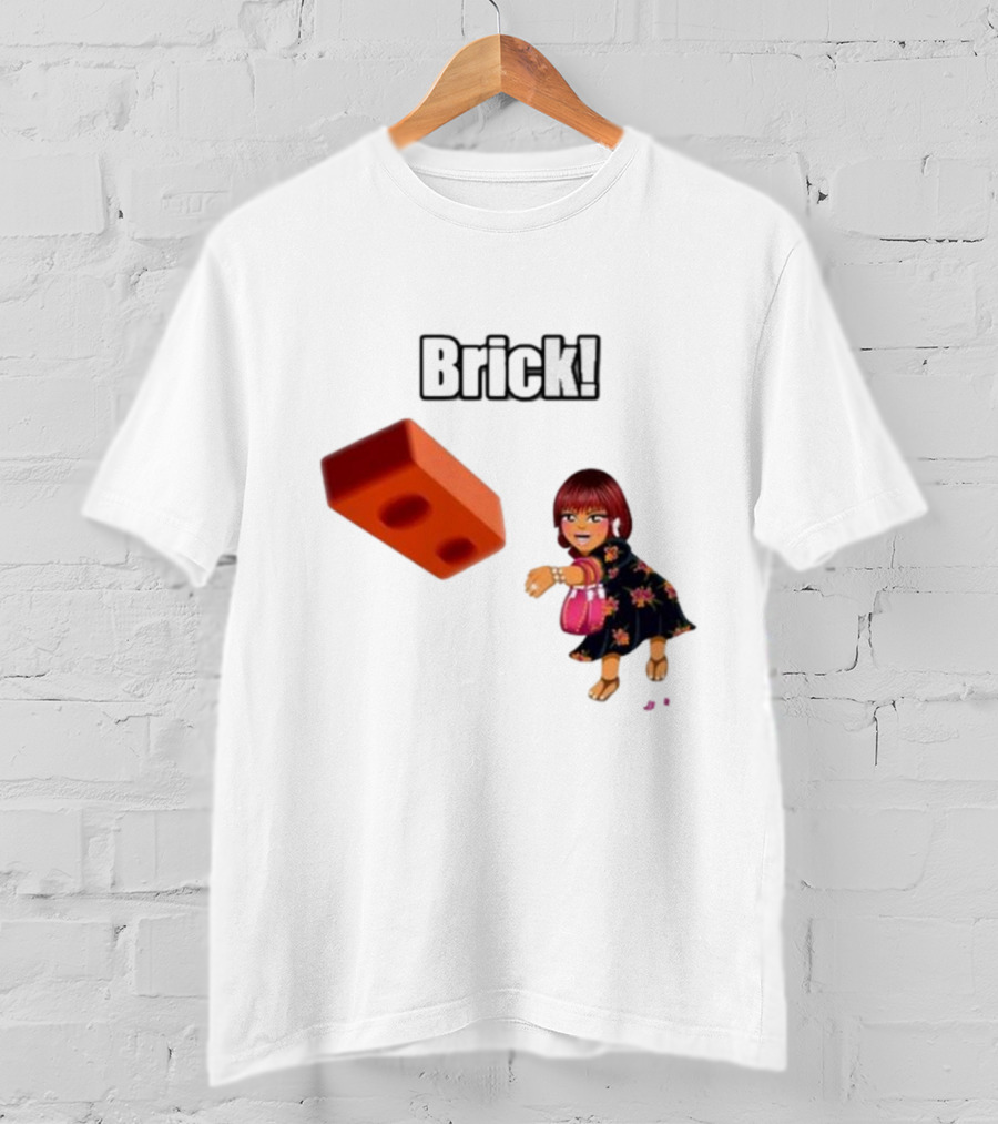 "Brick! Lushious Massacr Character With Red Brick" T-Shirt