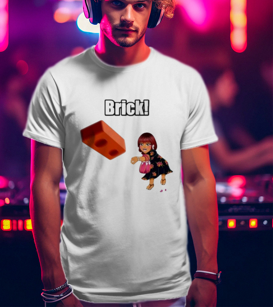 "Brick! Lushious Massacr Character With Red Brick" T-Shirt