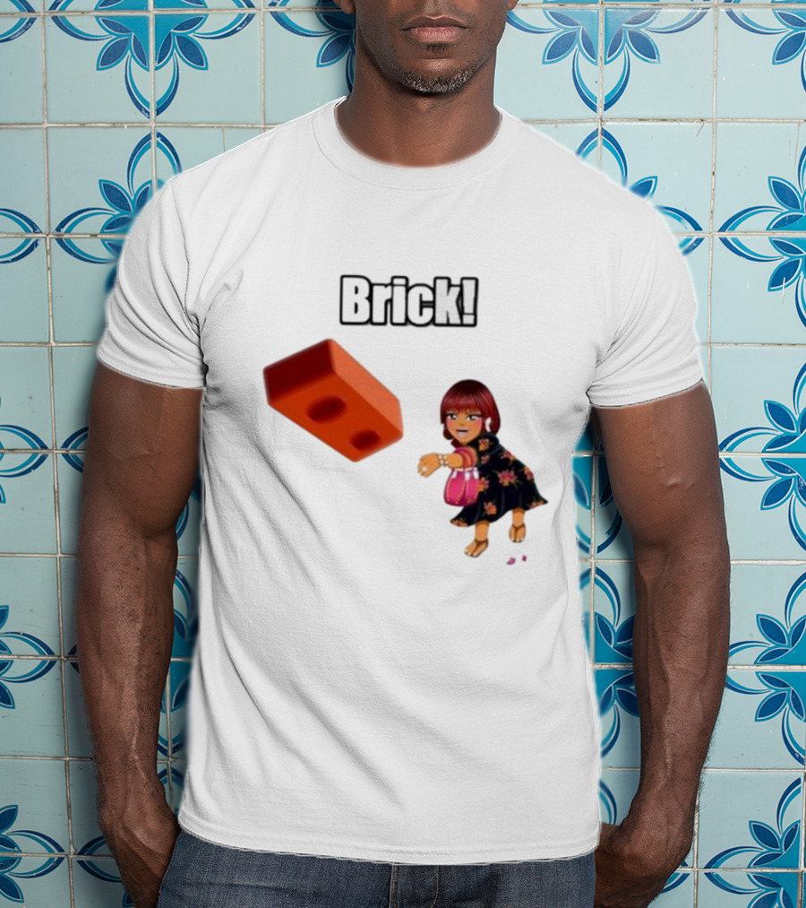 "Brick! Lushious Massacr Character With Red Brick" T-Shirt
