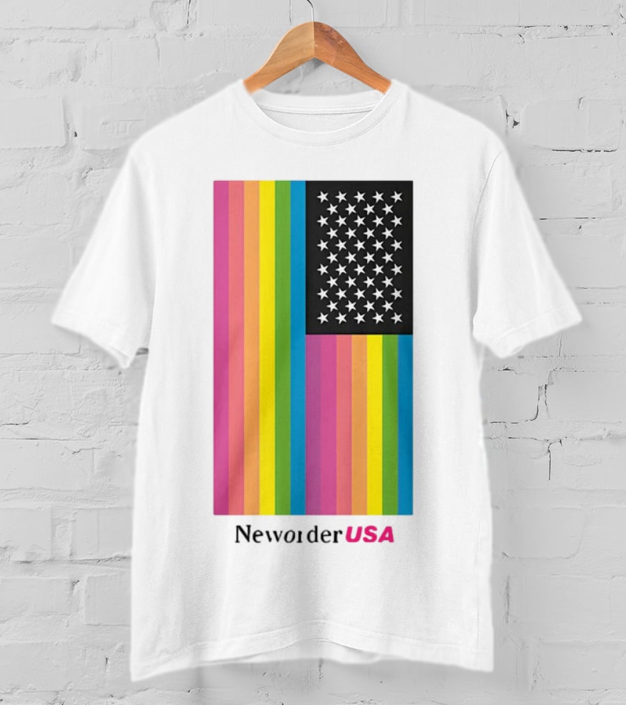 New Order USA Rainbow Flag Stars T-Shirt