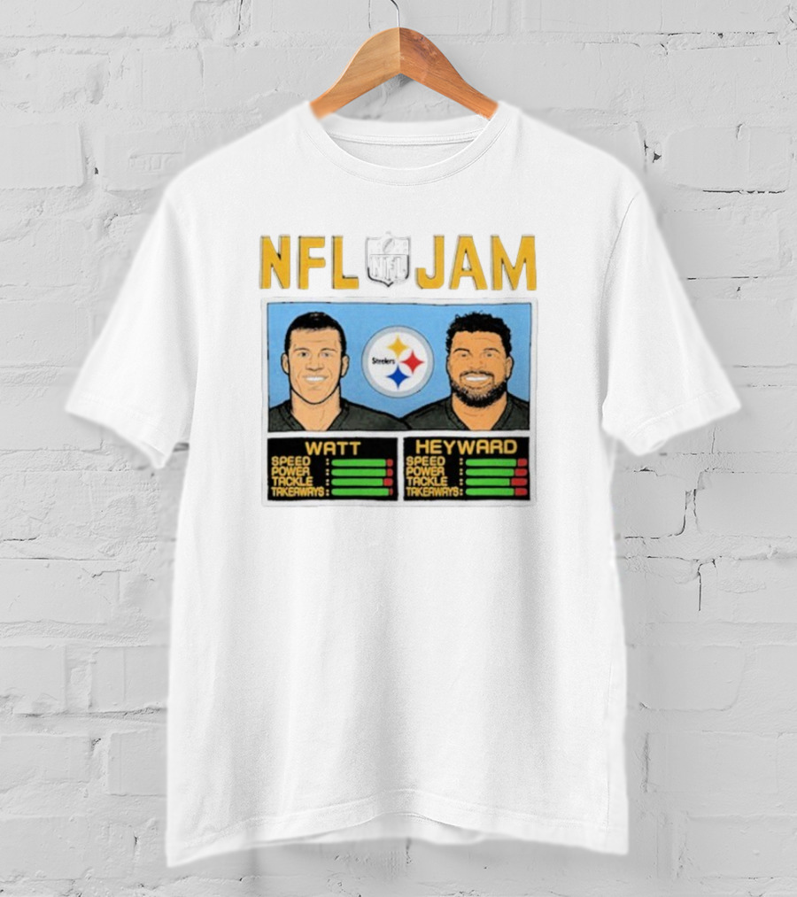 NFL Jam Steelers Watt Heyward Speed Power Tackle Takeaways T-Shirt
