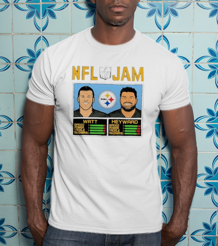 NFL Jam Steelers Watt Heyward Speed Power Tackle Takeaways T-Shirt