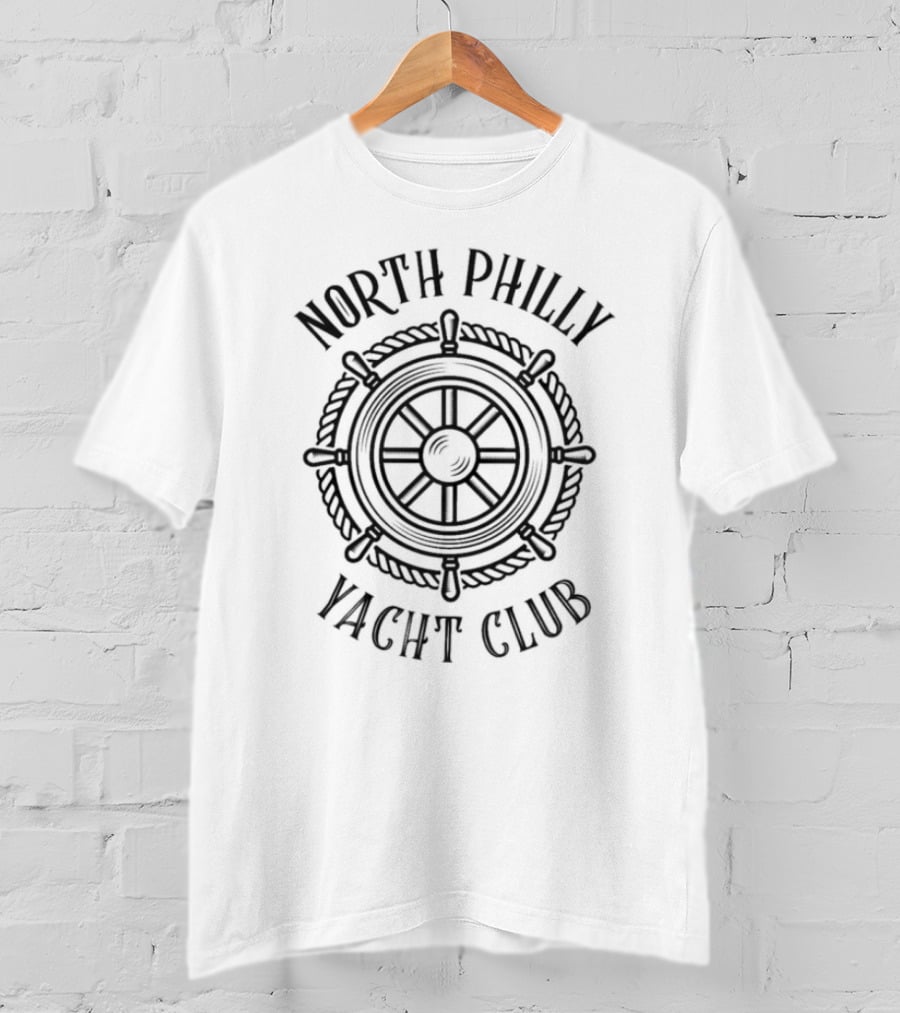 North Philly Yacht Club Nautical Wheel Emblem T-Shirt