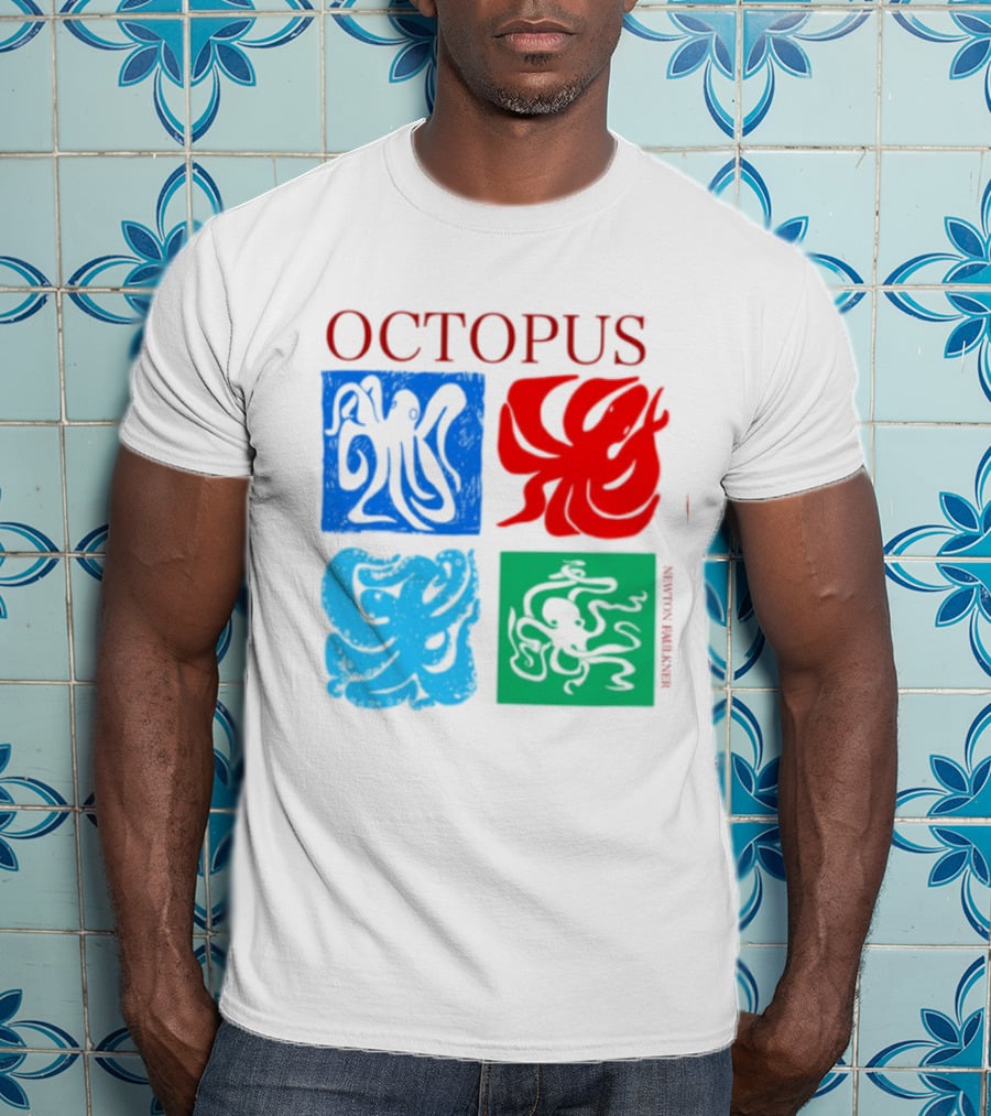 Octopus NewtonFaulkner Four Colored Abstract Squares T-Shirt