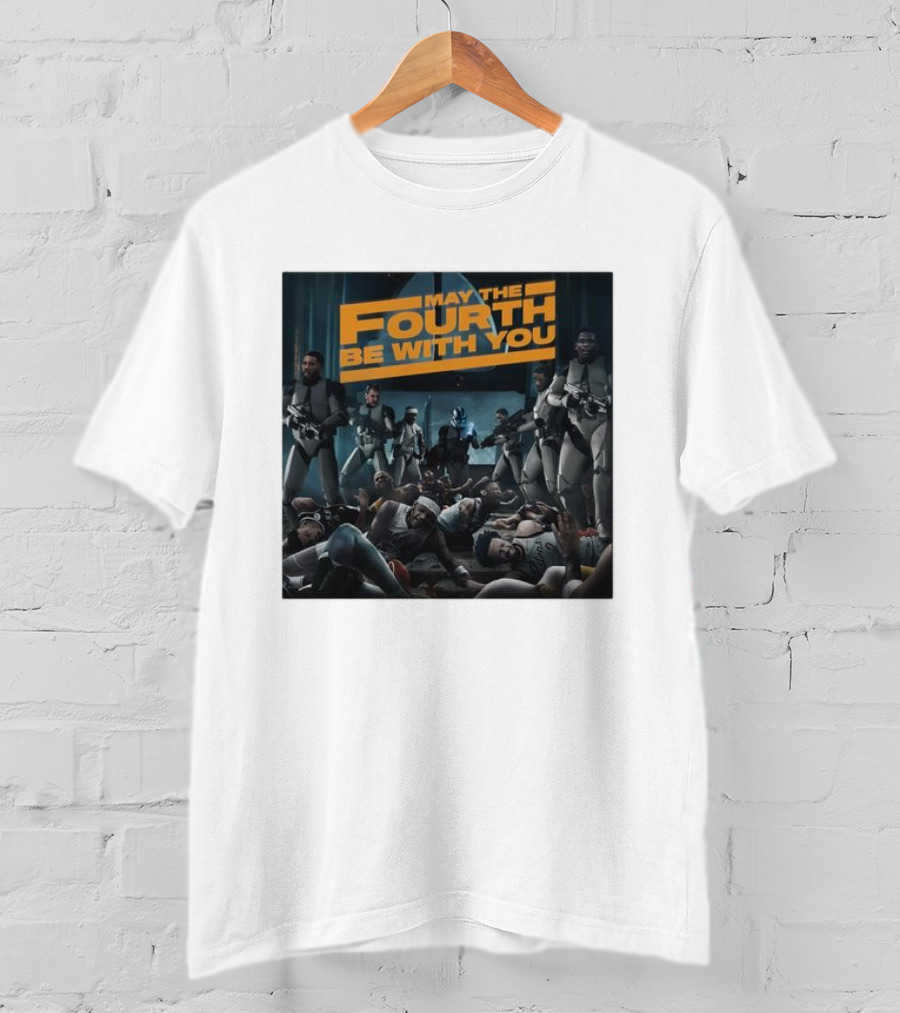 May The Fourth Be With You Basketball Players And Stormtroopers Scene T-Shirt