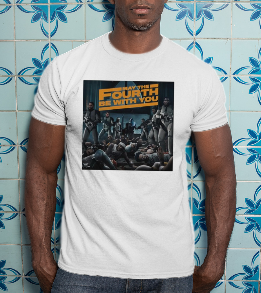 May The Fourth Be With You Basketball Players And Stormtroopers Scene T-Shirt