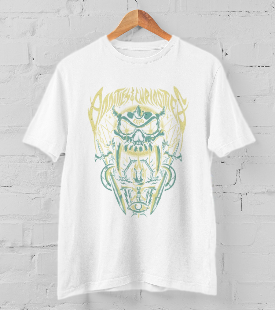 Oddities Curiosities Expo Skull Eye Swords T-Shirt