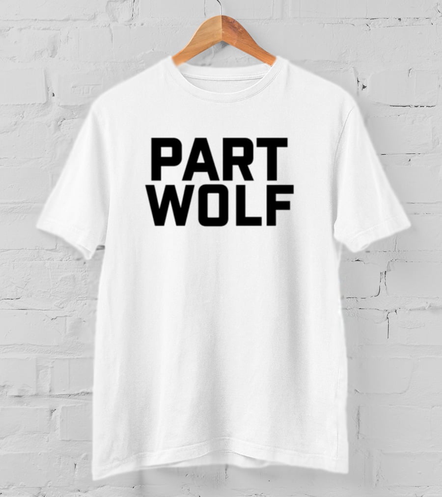 Part Wolf Intricate Howling Wolf In Geometric Moon Design T-Shirt