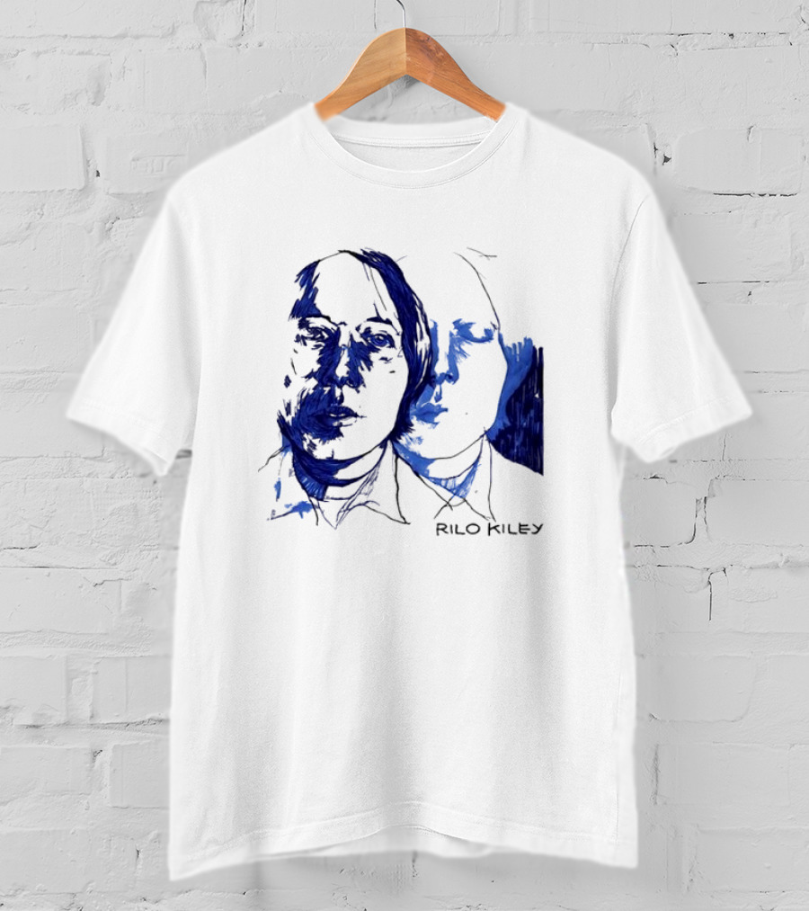 Rilo Kiley Execution Blue Sketch Faces T-Shirt