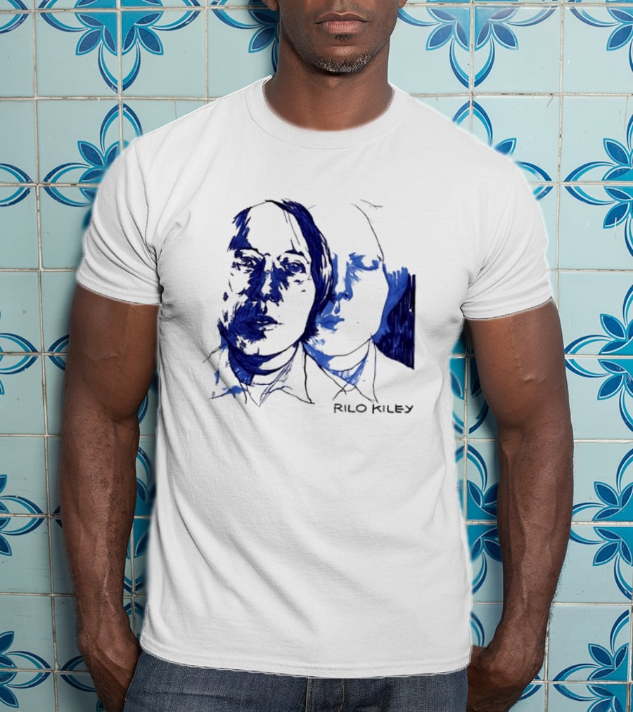 Rilo Kiley Execution Blue Sketch Faces T-Shirt