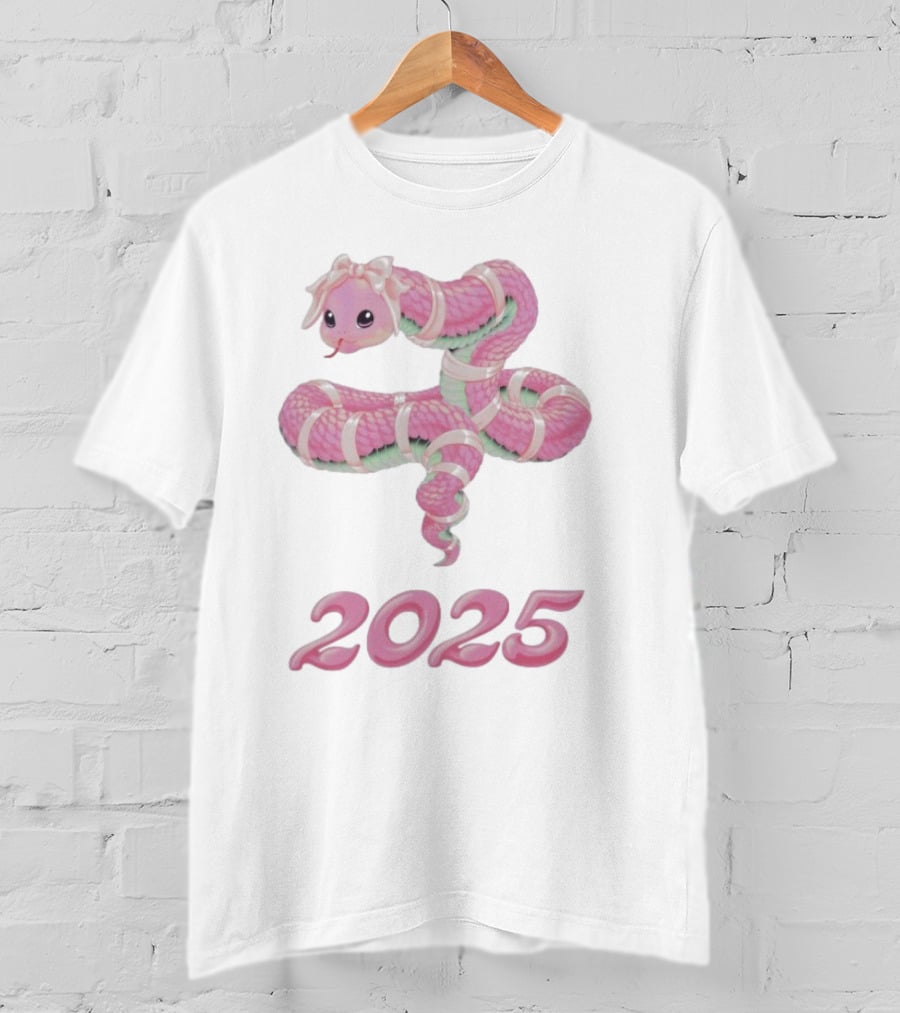 Peggy Goods Cute Pink Snake 2025 T-Shirt