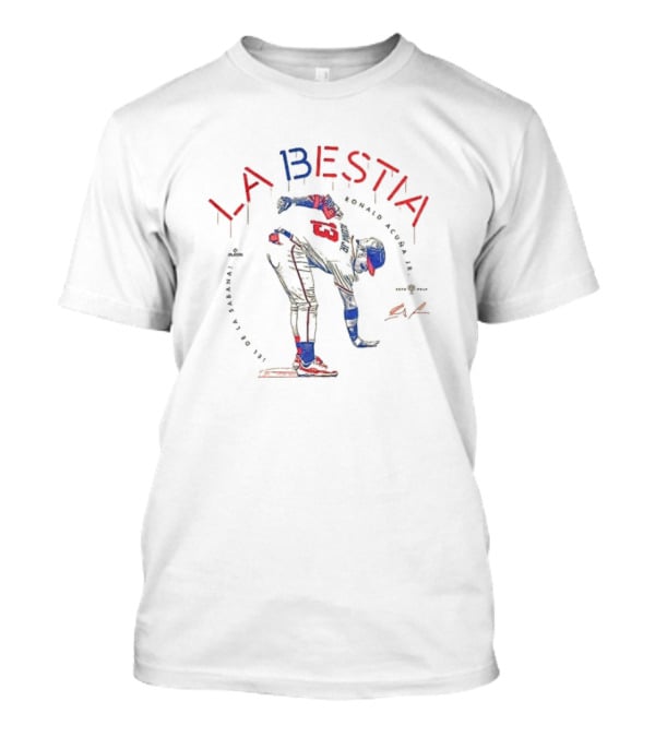 Ronald Acuna Jr La Bestia Baseball Player Dynamic Pose T-Shirt