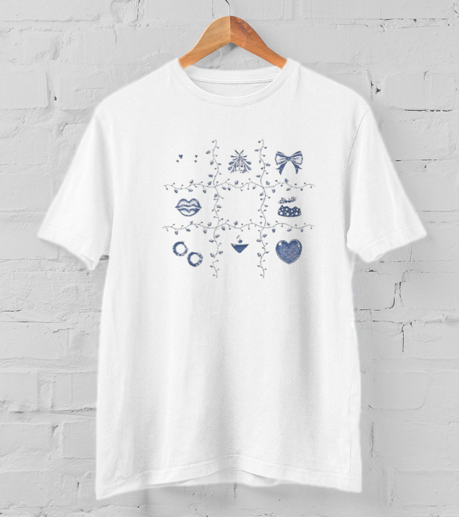 Sabrina Carpenter Buy Me Presents Lips Heart Bow Tic Tac Toe T-Shirt