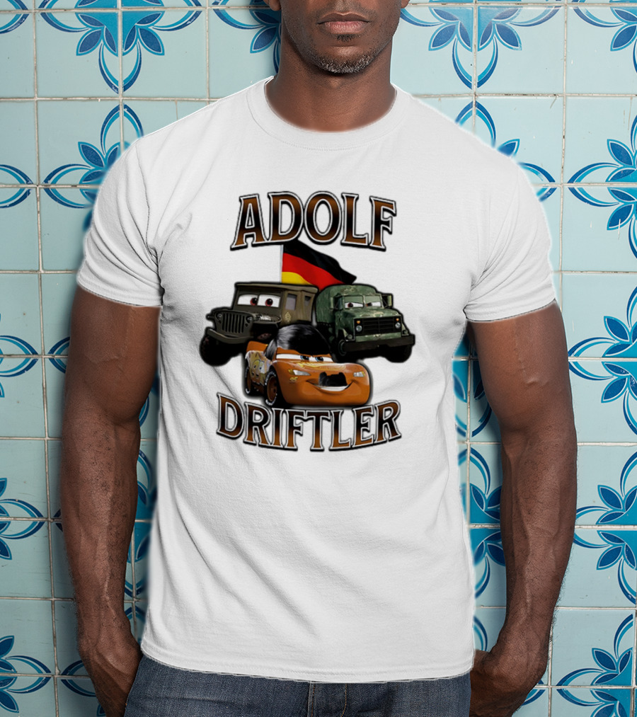 Pixar Cars Adolf Driftler Cartoon Parody T-Shirt