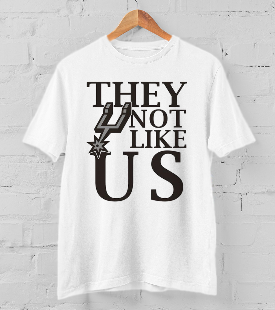 San Antonio Spurs They Not Like Us With Iconic Spur Symbol T-Shirt