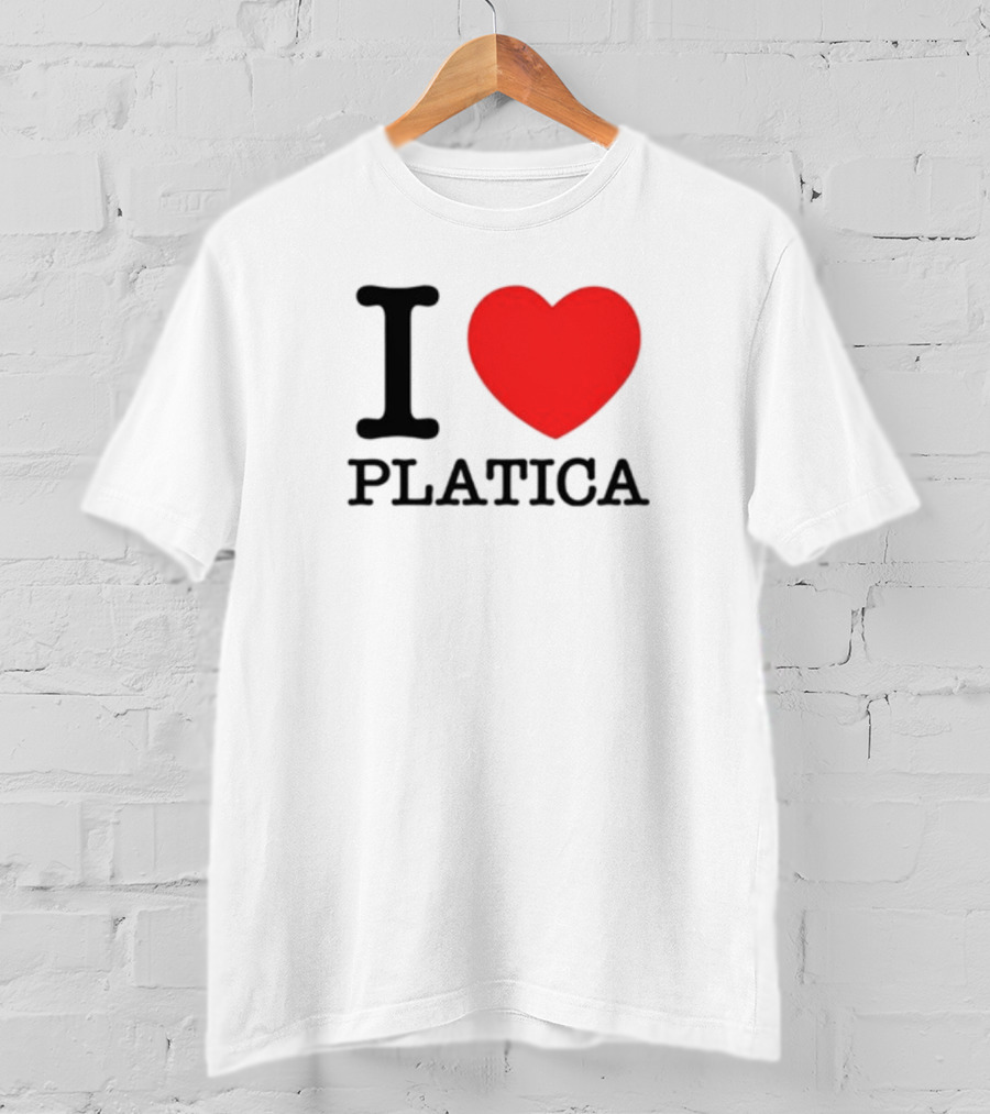 Sazonstudios I Heart Platica Bold Text Red Heart Design T-Shirt