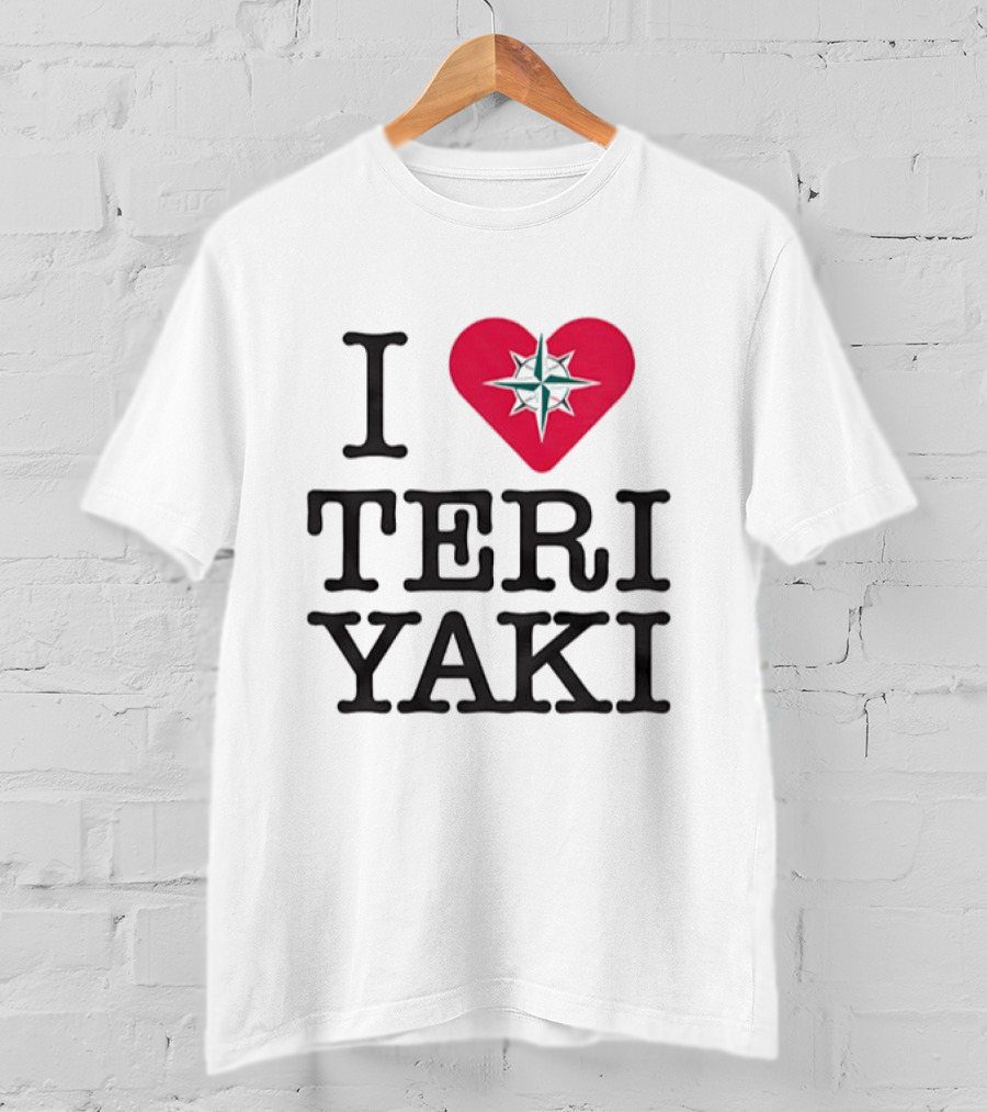 Seattle Mariners I Love Teriyaki Heart Mariners Symbol T-Shirt
