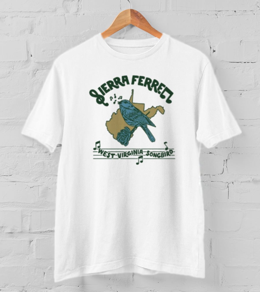 Sierra Ferrell West Virginia Songbird Music Notes Rose State Outline T-Shirt