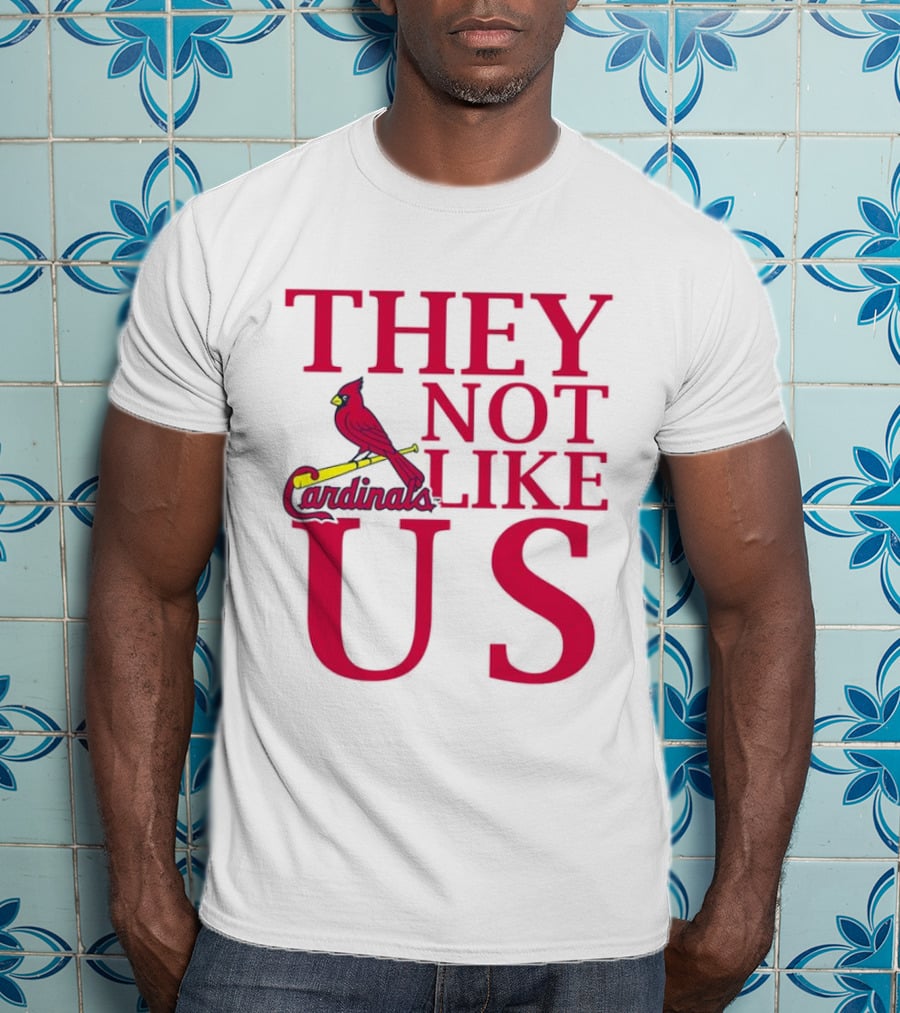 St. Louis Cardinals They Not Like Us Bird On Bat T-Shirt
