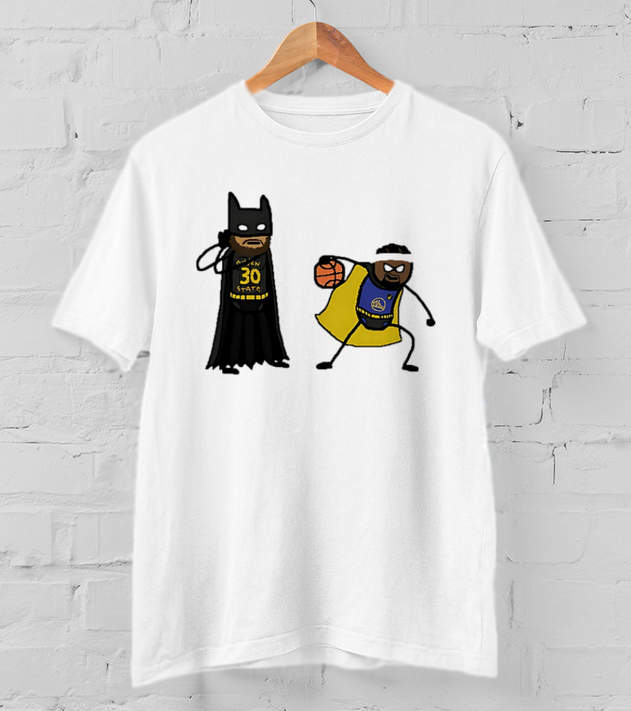 Batman Robin Stephen Curry Jimmy Butler Golden State Warriors Basketball Cartoon T-Shirt