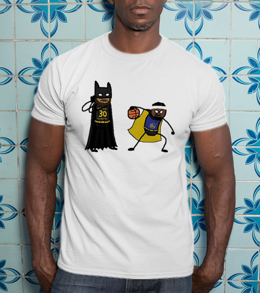 Batman Robin Stephen Curry Jimmy Butler Golden State Warriors Basketball Cartoon T-Shirt