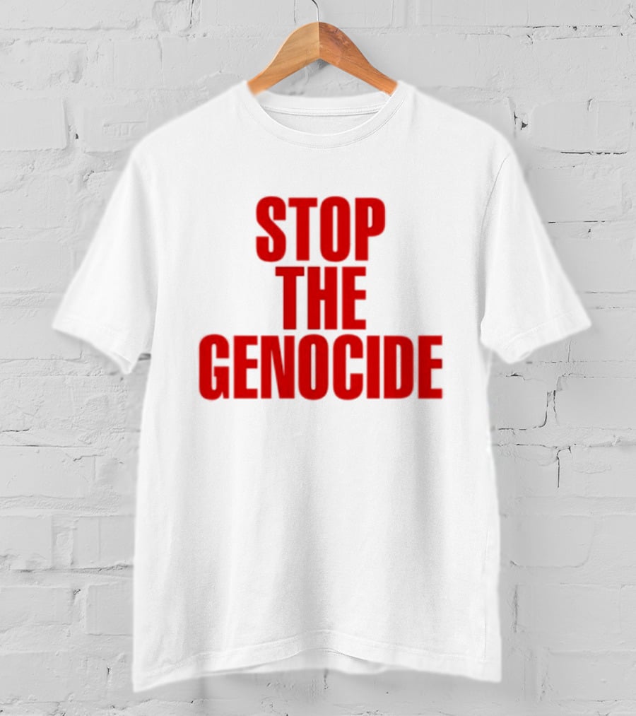 Stop The Genocide Red Bold Statement T-Shirt