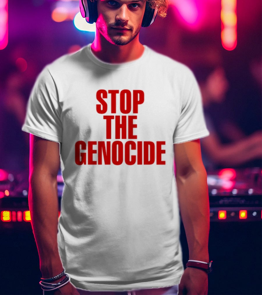 Stop The Genocide Red Bold Statement T-Shirt